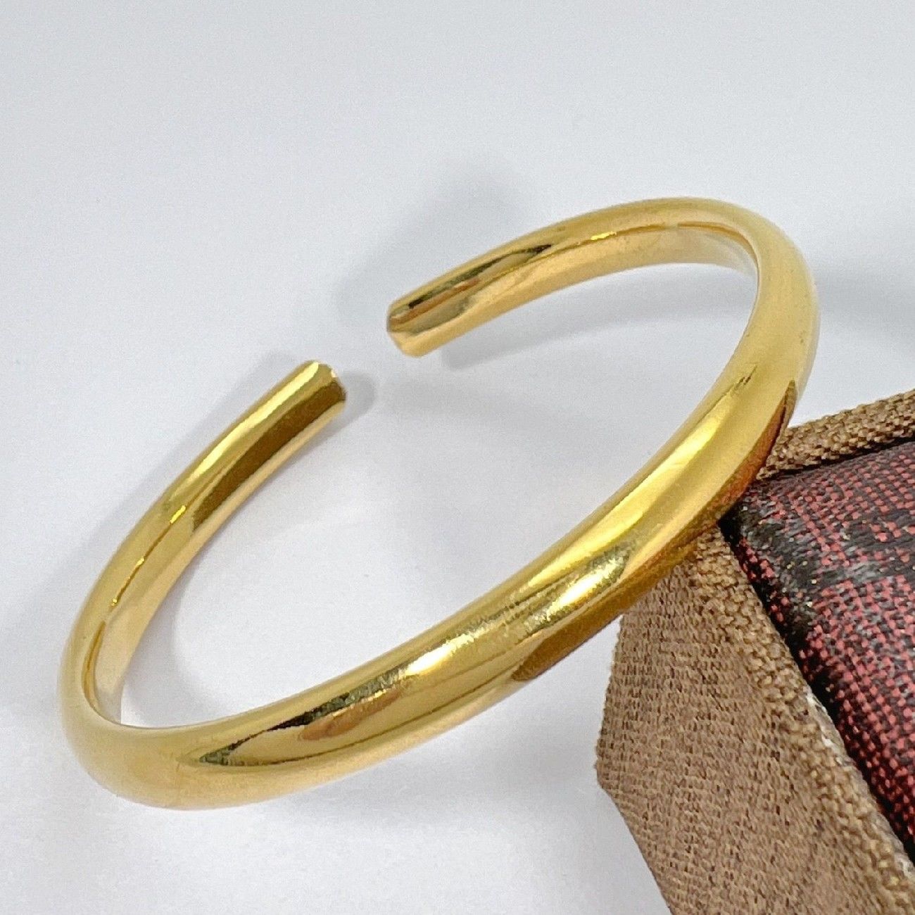 合金手镯 开口小亮面手镯