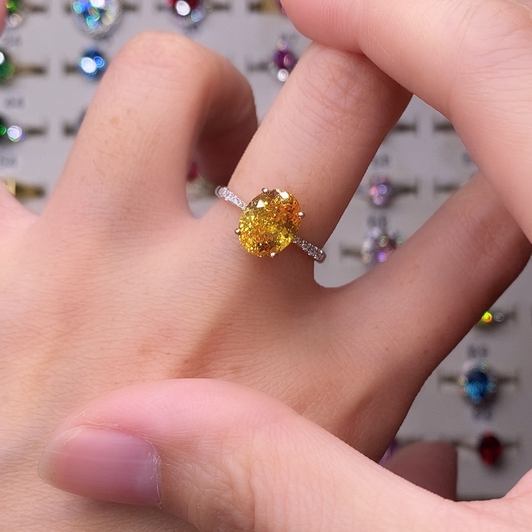 红宝石戒指银S925镶嵌