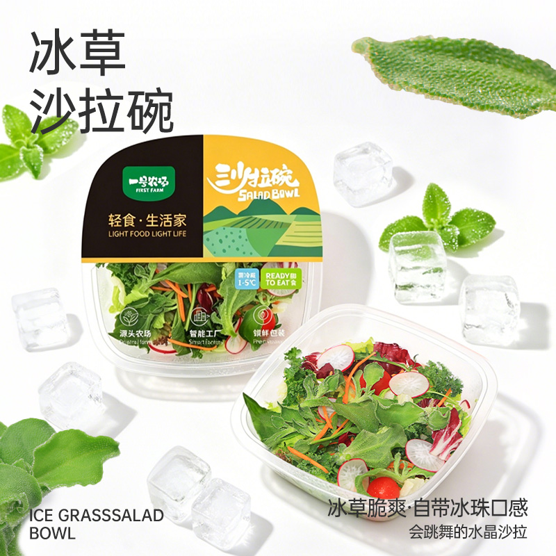 一号农场16种蔬果即食冰草混合蔬菜沙拉新鲜生菜解腻管理期代餐 图片 4