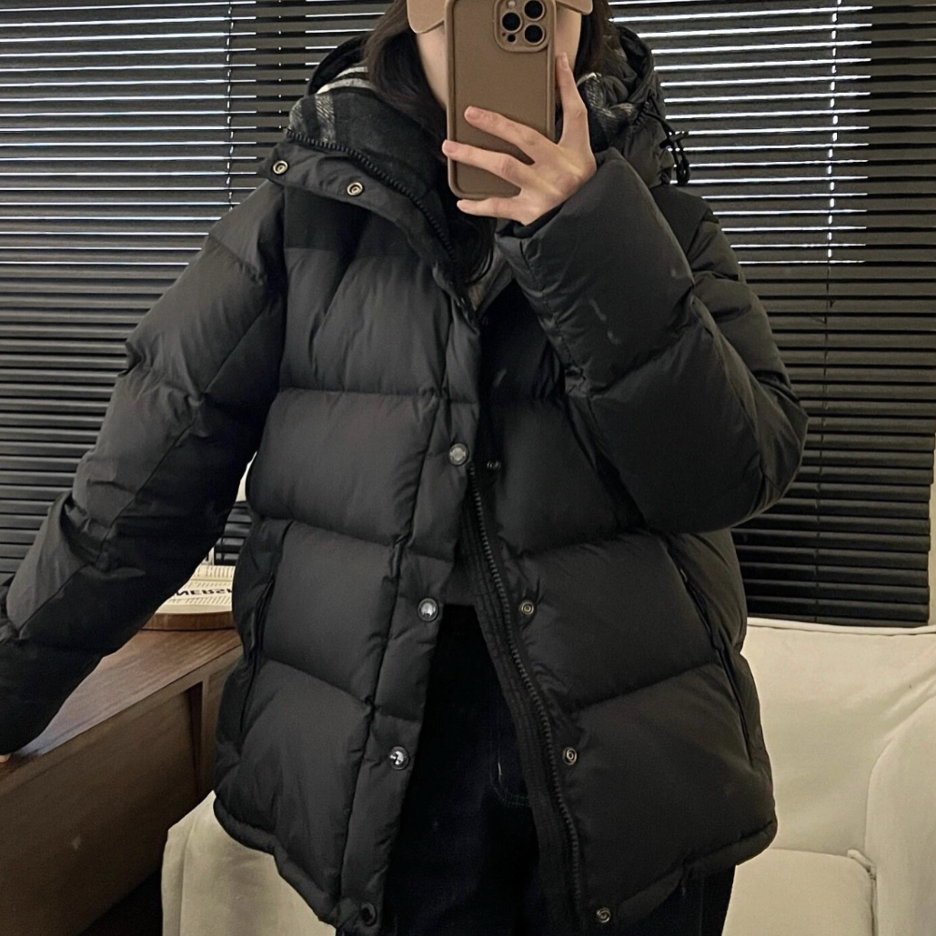 99新 BURBERRY/博柏利 袖子可拆式衣袖连帽羽绒服黑色/52/C01615