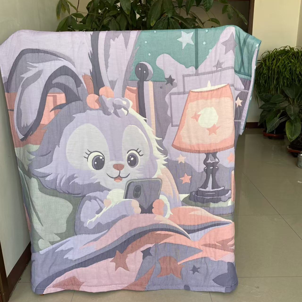 【星夜黛露】150*200cm亲肤可爱卡通柔软纱布泡芙被XH