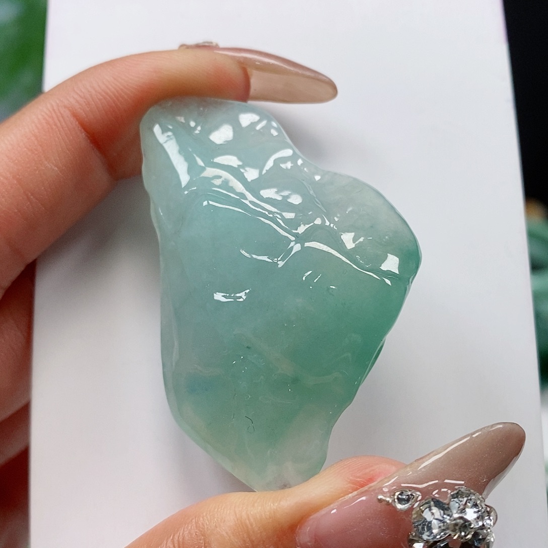 翡翠颈饰未镶嵌缅甸天然a货翡翠挂件