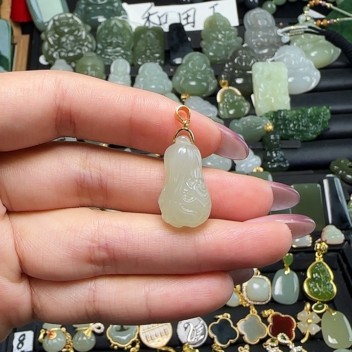 颈饰银S925镶嵌和田玉