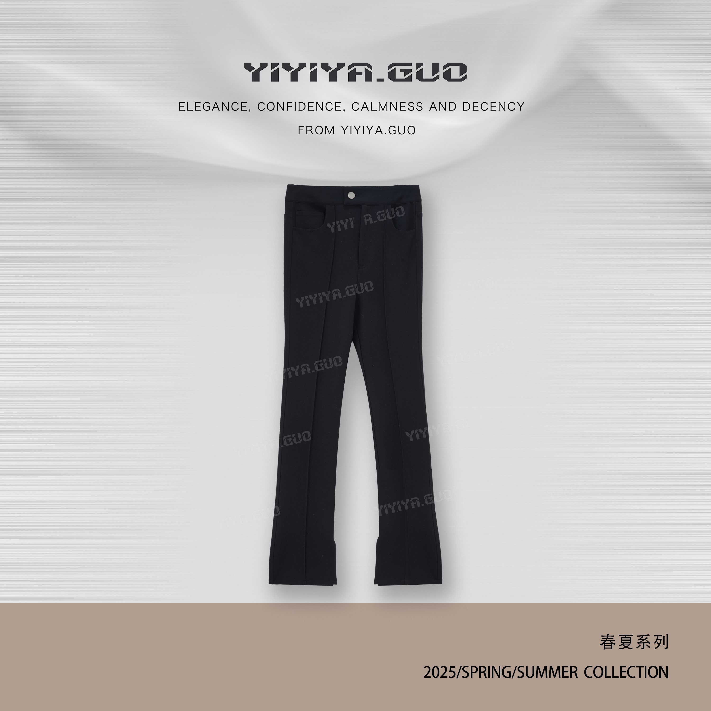 yiyiya.Guo【超模裤】艺艺吖新中式中国风修身显瘦裤子25SS0119