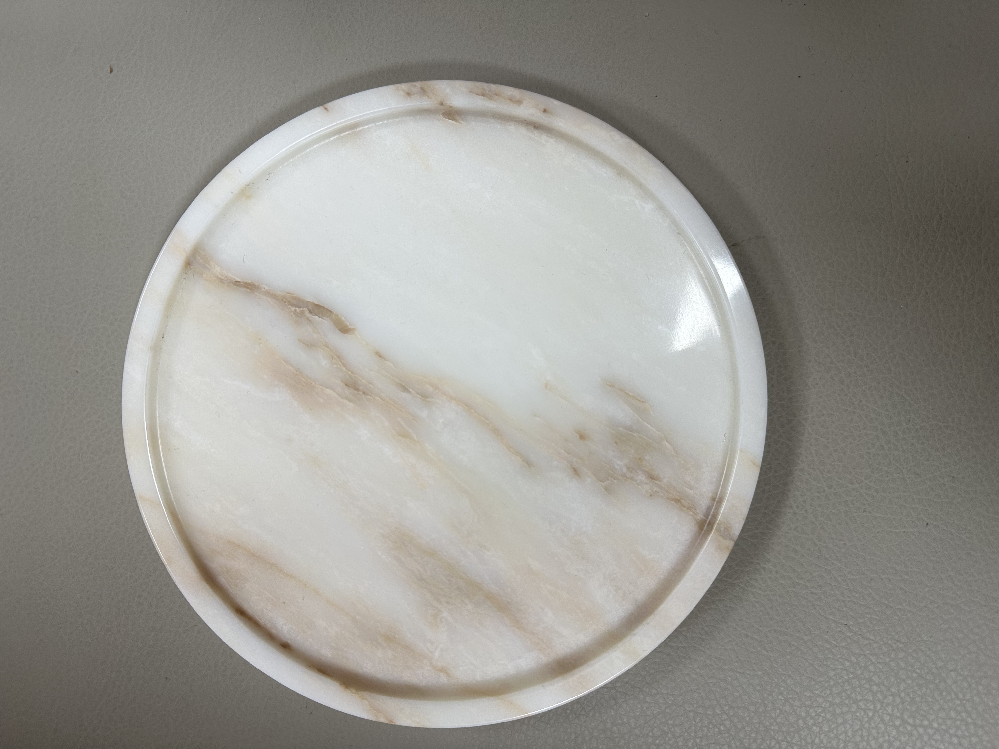 天然奢石彩玉云朵圆盘装饰摆盘高档托盘