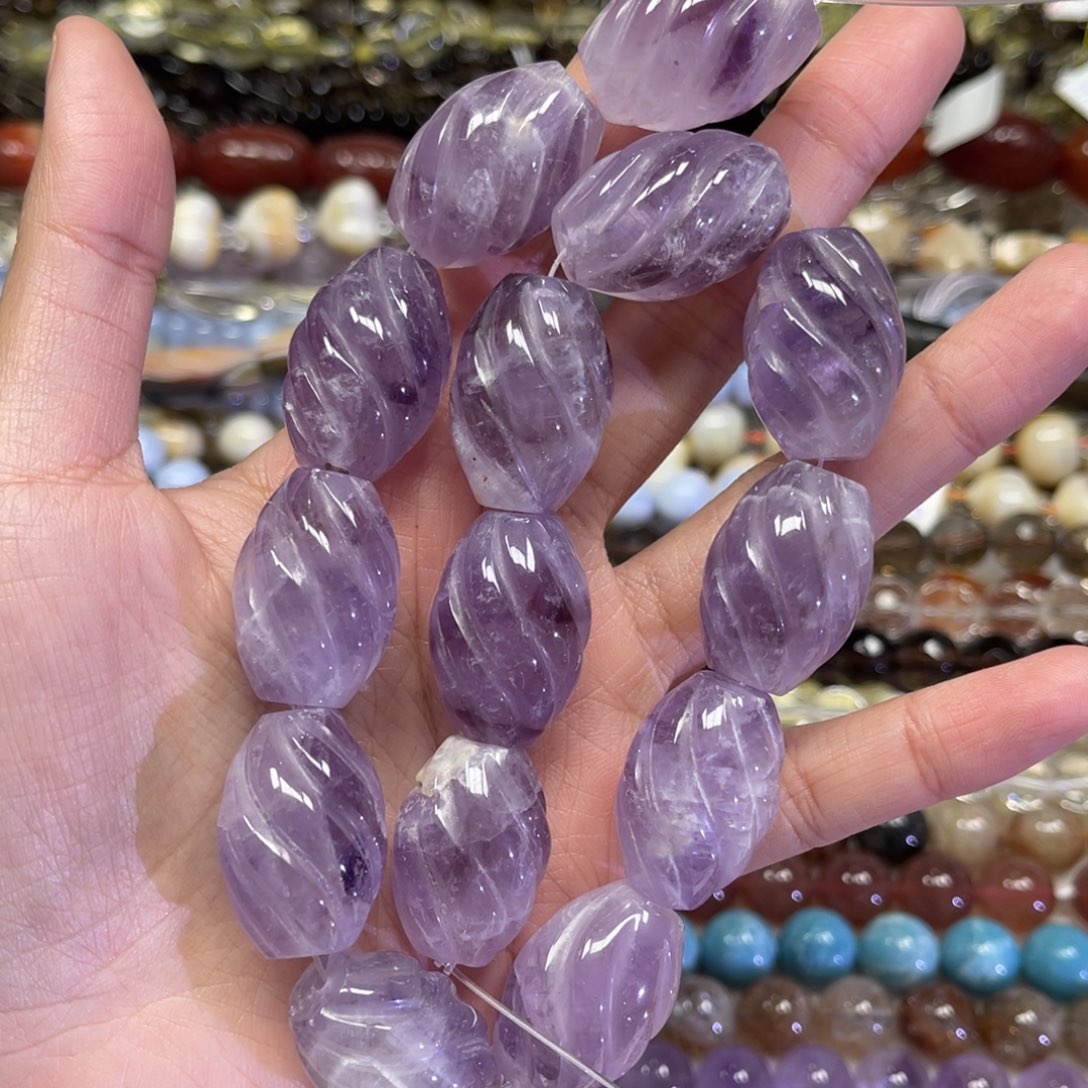 玛瑙/玉髓散珠天然紫水晶卡17.8✖️25长条38厘米