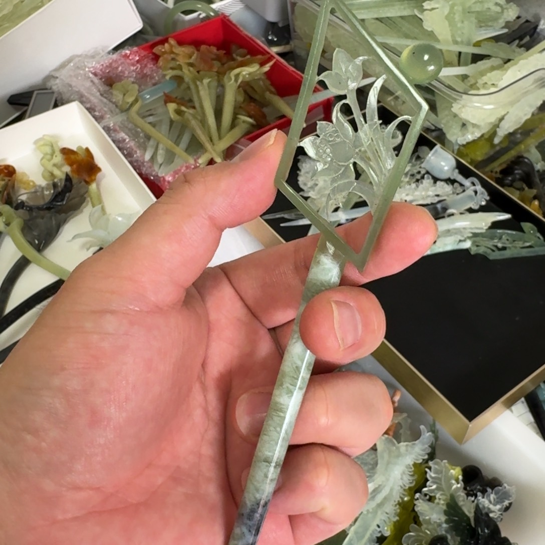 岫玉发饰未镶嵌岫玉发簪就是好看