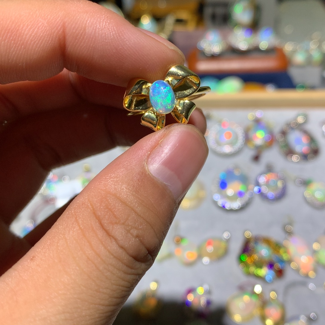 欧泊银S925镶嵌欧泊戒指