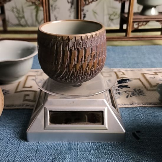 摆件清凉寺汝瓷仿古釉纯手工跳刀单杯微瑕