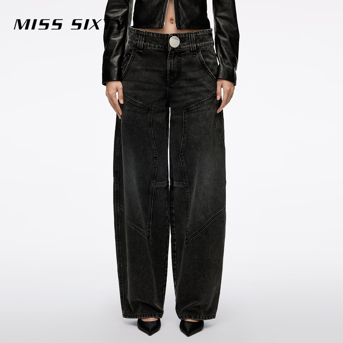 【黑金系列】Miss Sixty2025秋季新款进口棉牛仔裤女休闲萝卜裤