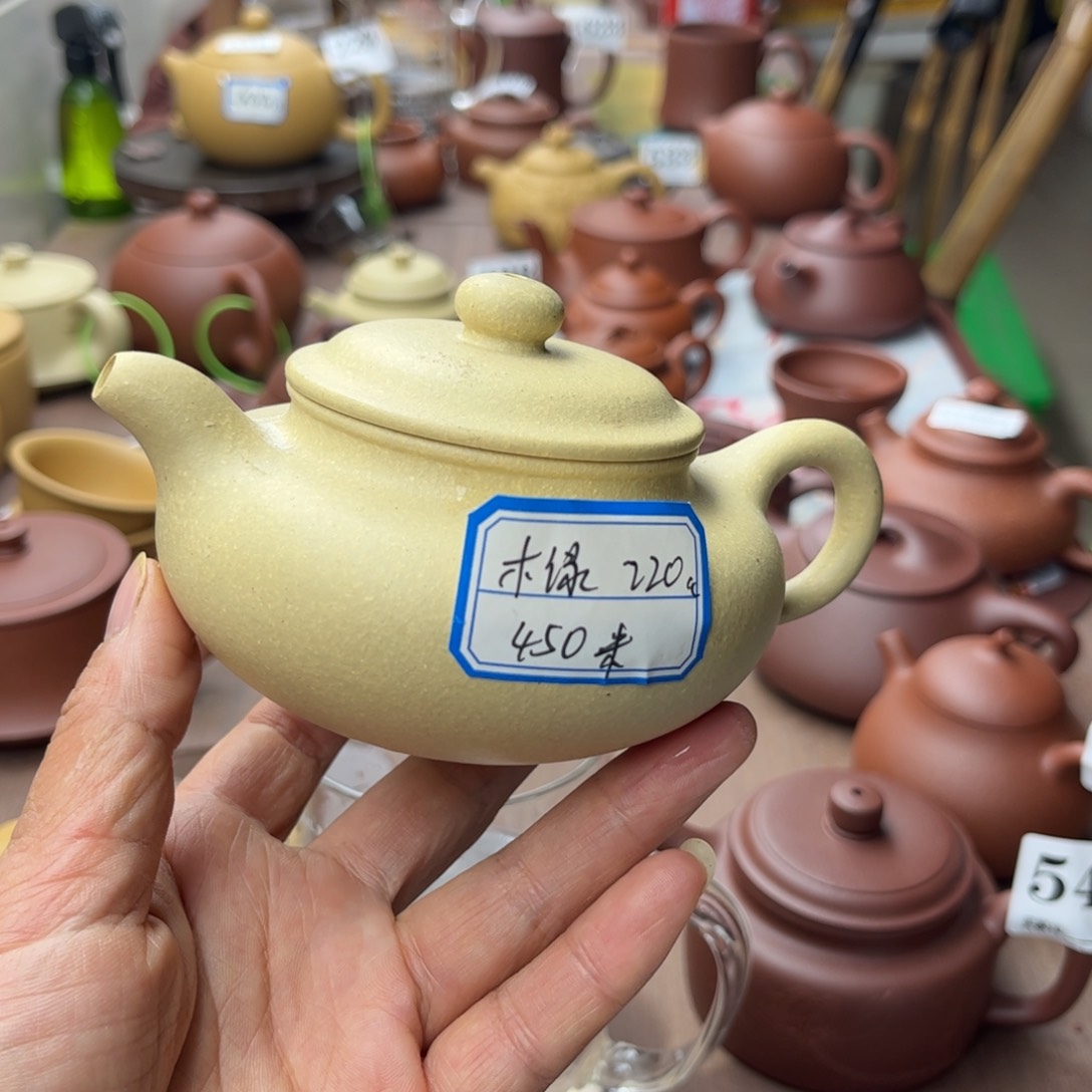 紫砂茶壶本绿瑕疵220cc