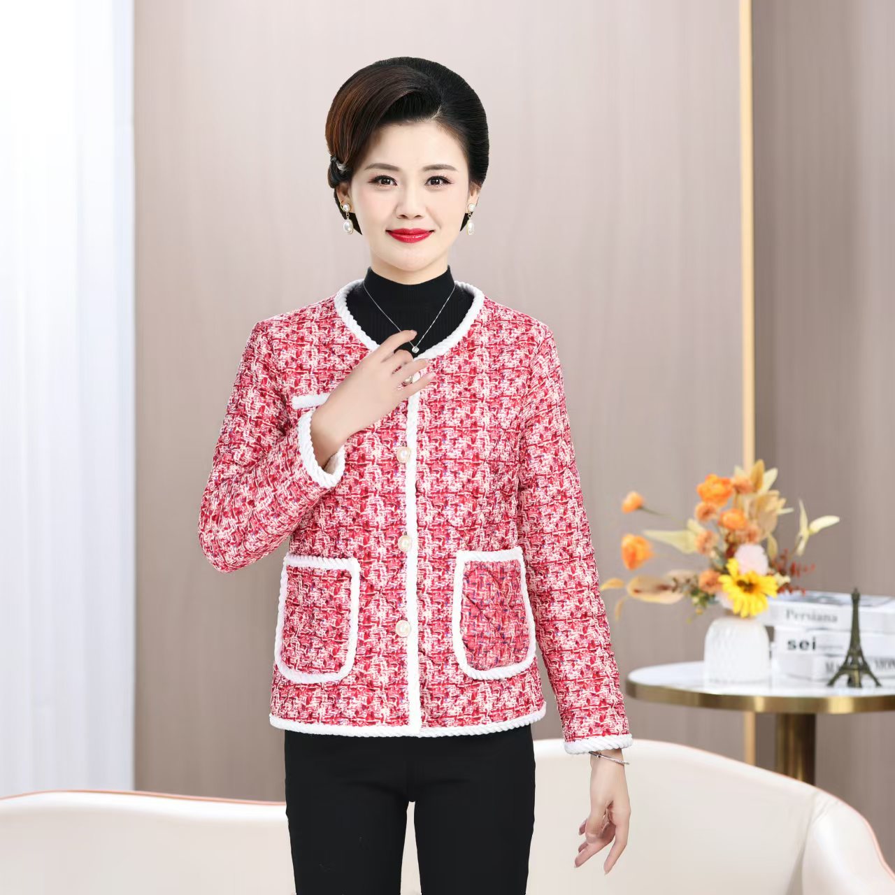 2024秋冬小棉服洋气加厚小香风外套上衣保暖棉袄