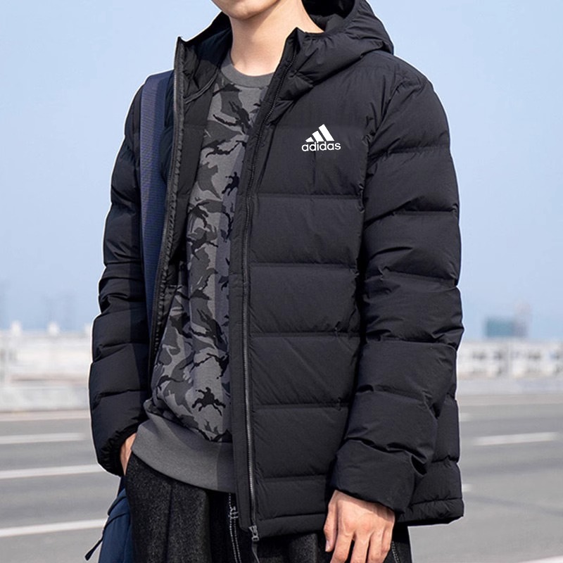 阿迪达斯正品羽绒服男新款简约百搭夹克保暖休闲运动服JX1808