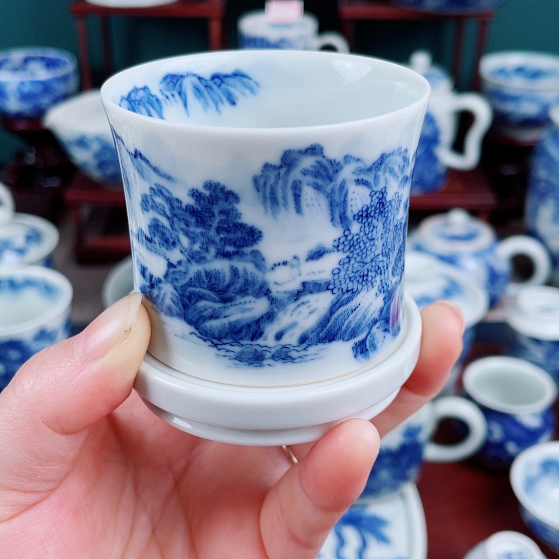 巡*手工手绘青花、青花