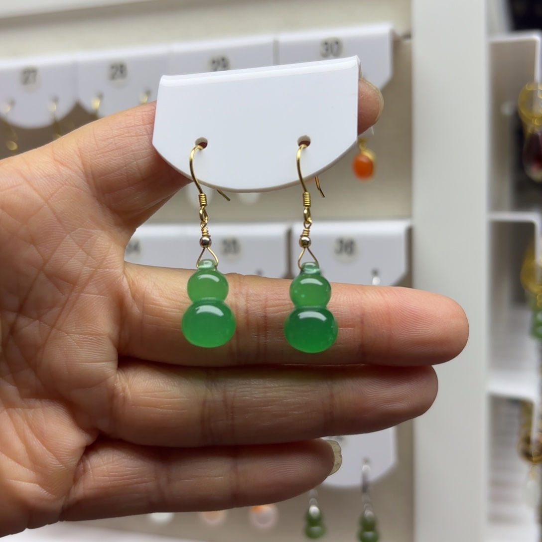 玛瑙/玉髓银S925镶嵌耳饰