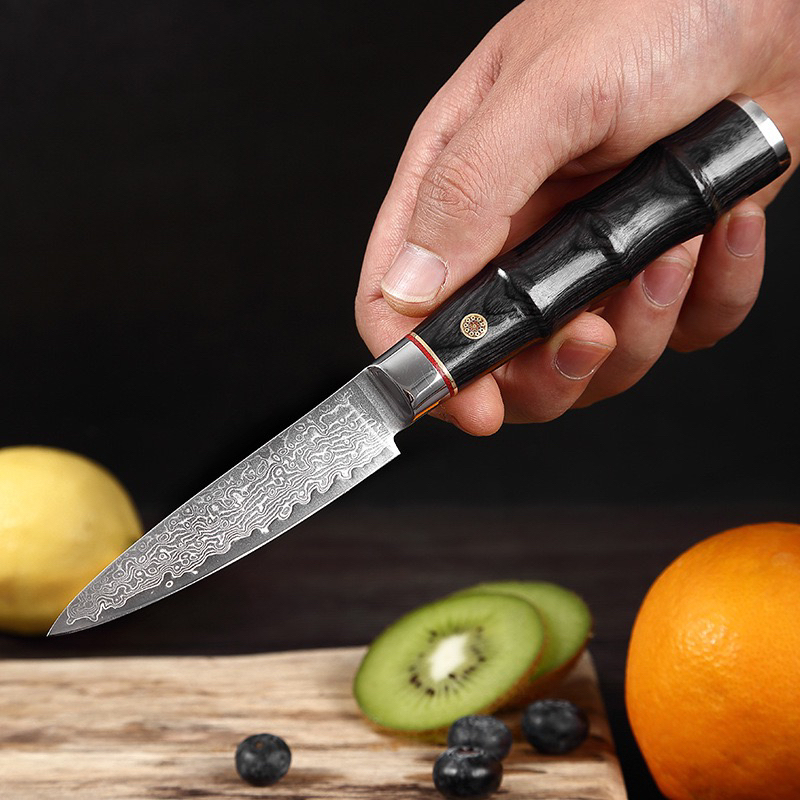 公子之作67层大马士革钢水果刀料理刀家用锋利小刀多功能手把刀