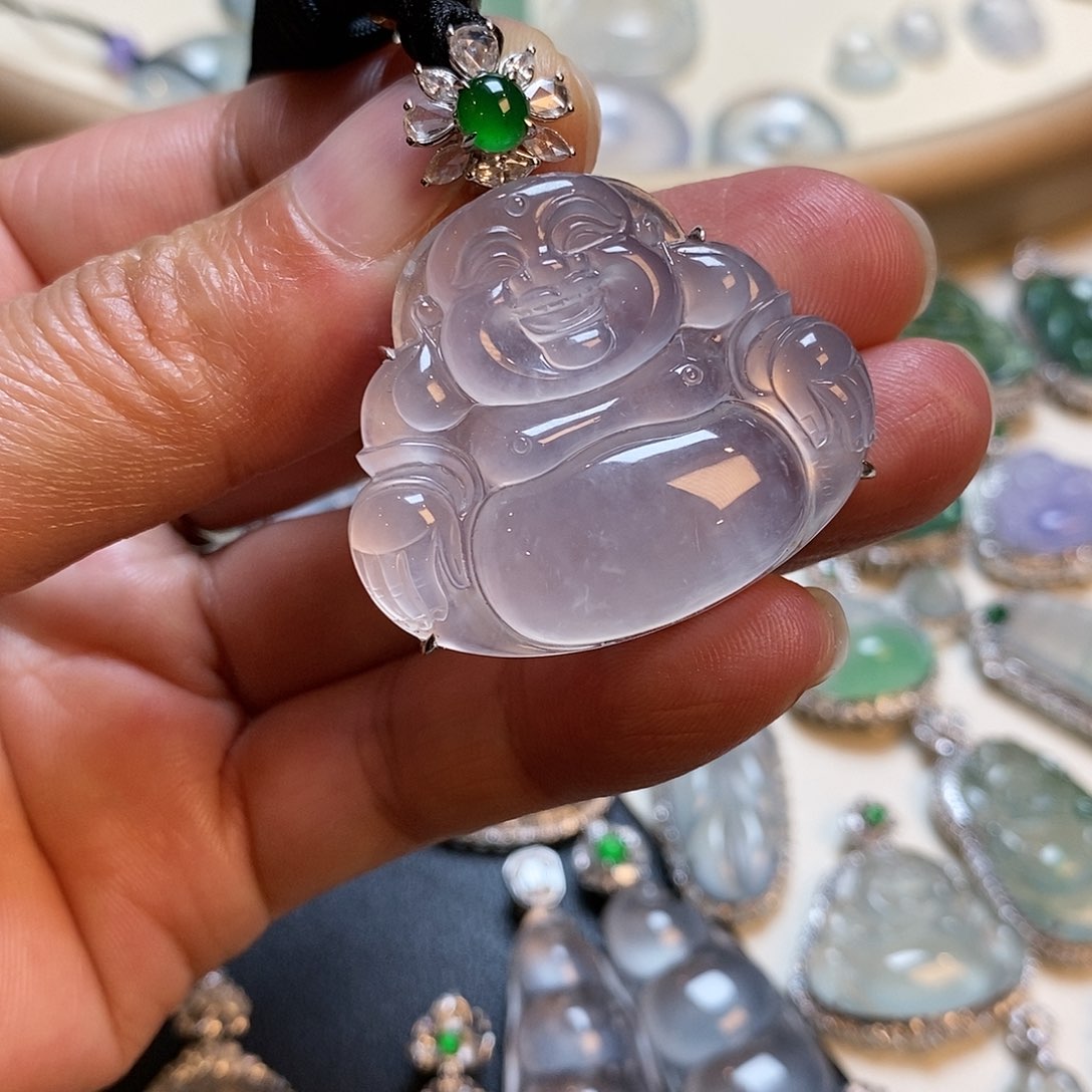 翡翠颈饰18K金镶嵌时***好佛公