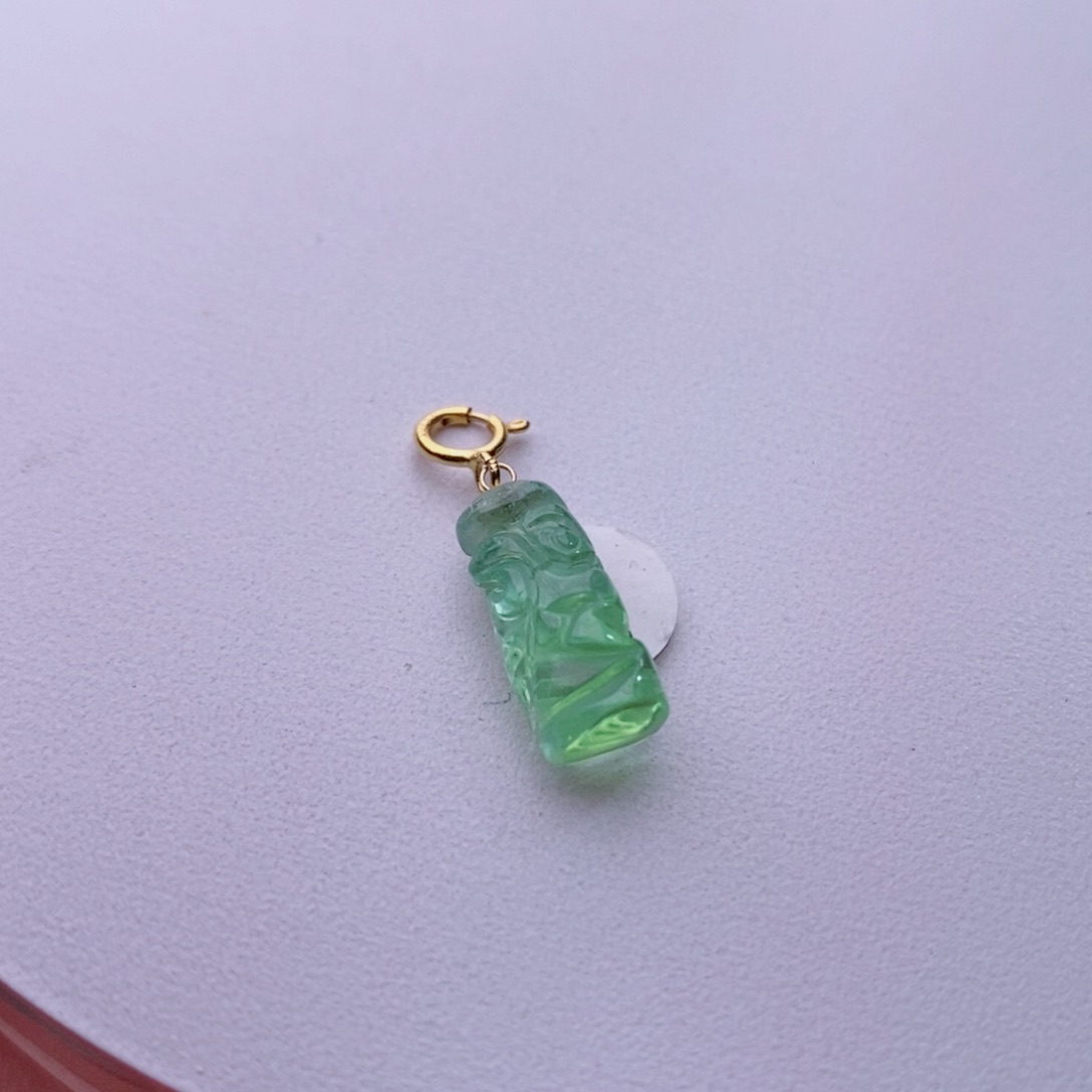 颈饰18K金镶嵌碧玺龙柱小滴溜yy