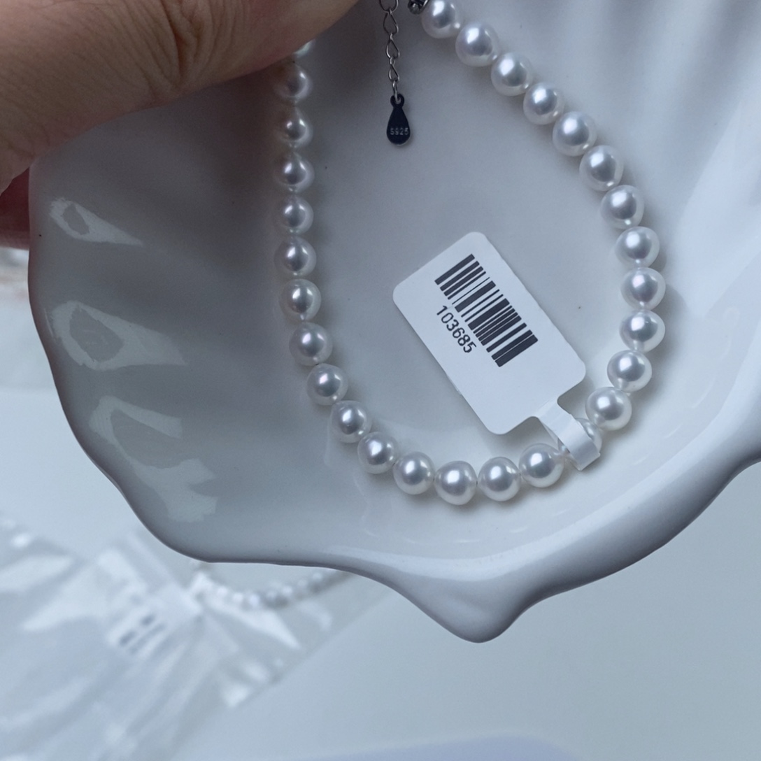 银S925镶嵌淡水珍珠项链103685