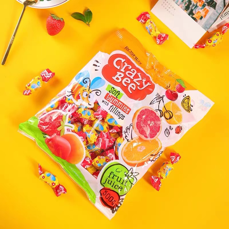 乌克兰进口糖果如胜小蜜蜂水果软糖500克