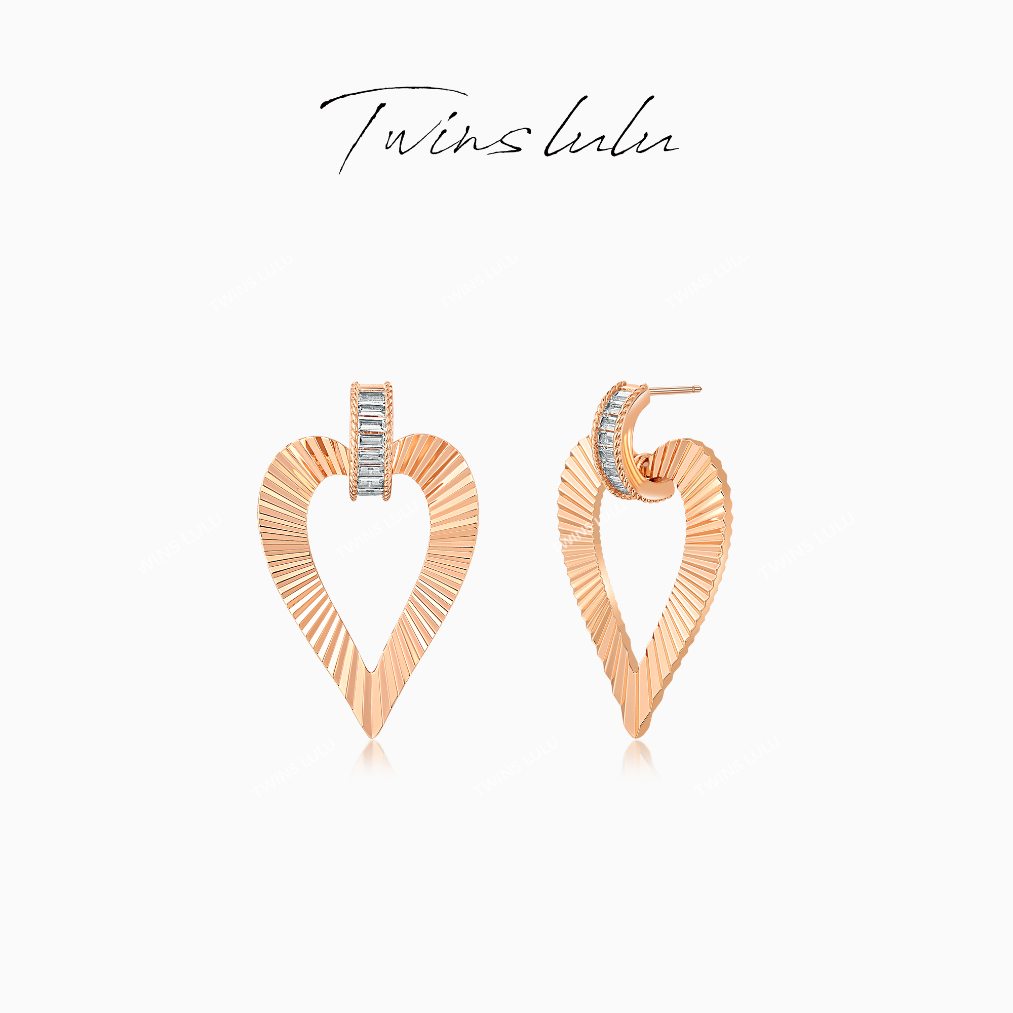 TWINS LULU 镀k金【夏上新】百搭爱心波浪纹耳环TSL2203