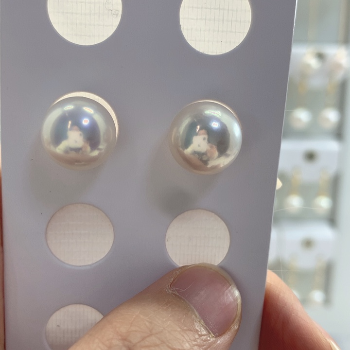 淡水珍珠耳饰银S925镶嵌三**千定制