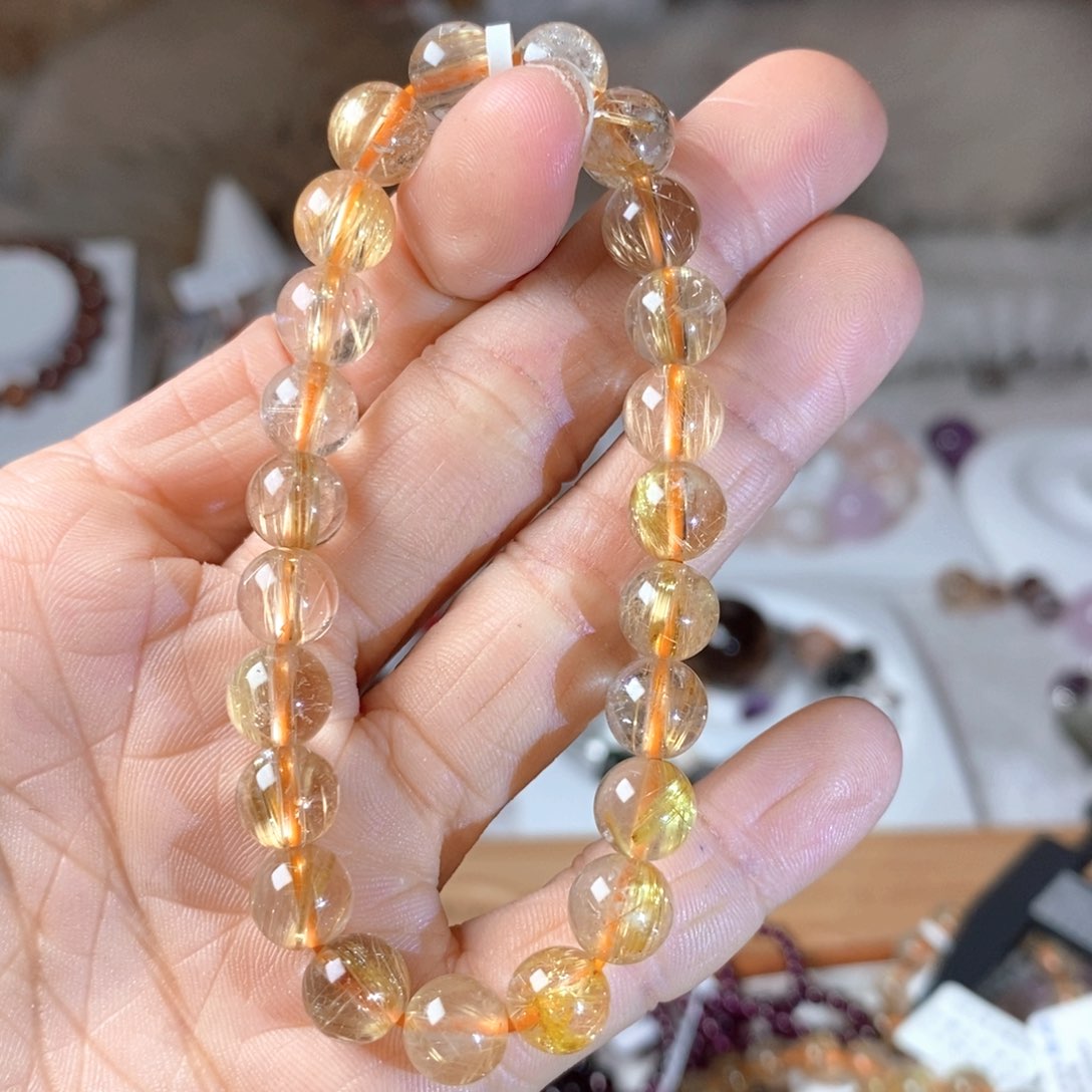 【闪购商品】发晶手链未镶嵌高品金发晶8mm