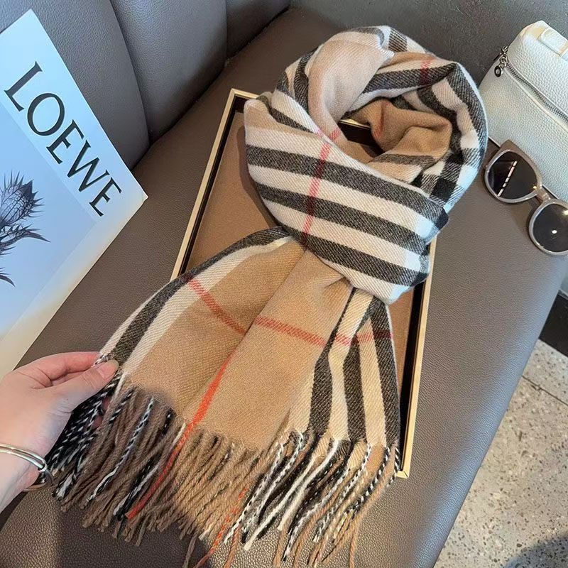 【Annie】2025格子厚款韩版保暖成人学院风围巾时尚复古情侣