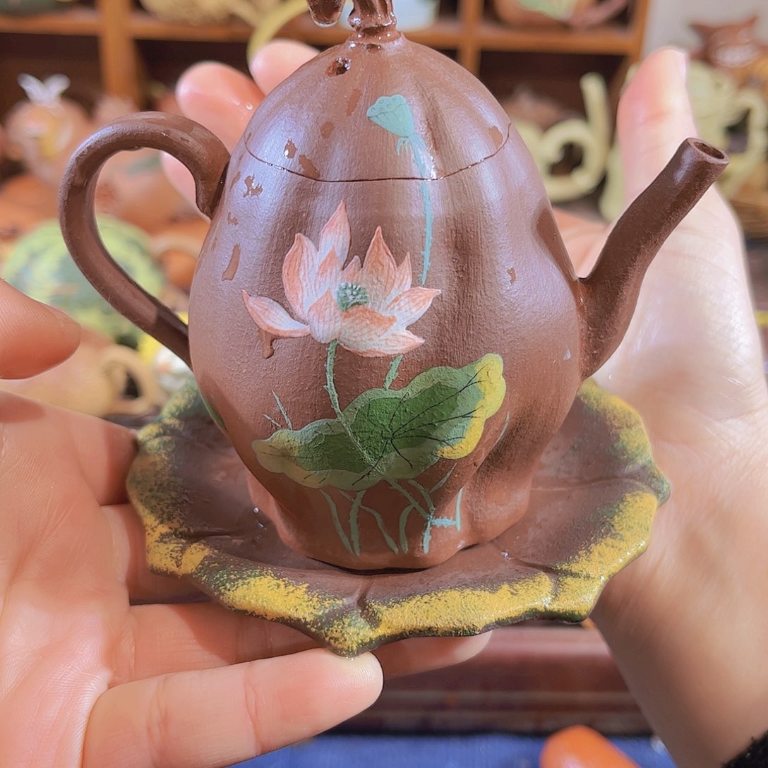 紫砂茶盘水静莲香