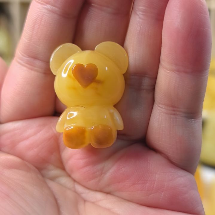 蜜蜡颈饰未镶嵌小熊