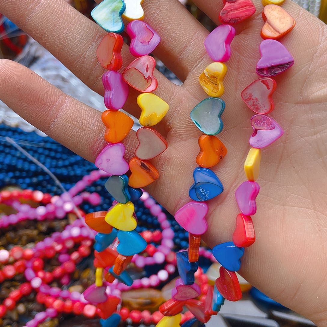 玛瑙/玉髓珠宝半成品未镶嵌贝贝爱心1条卡10