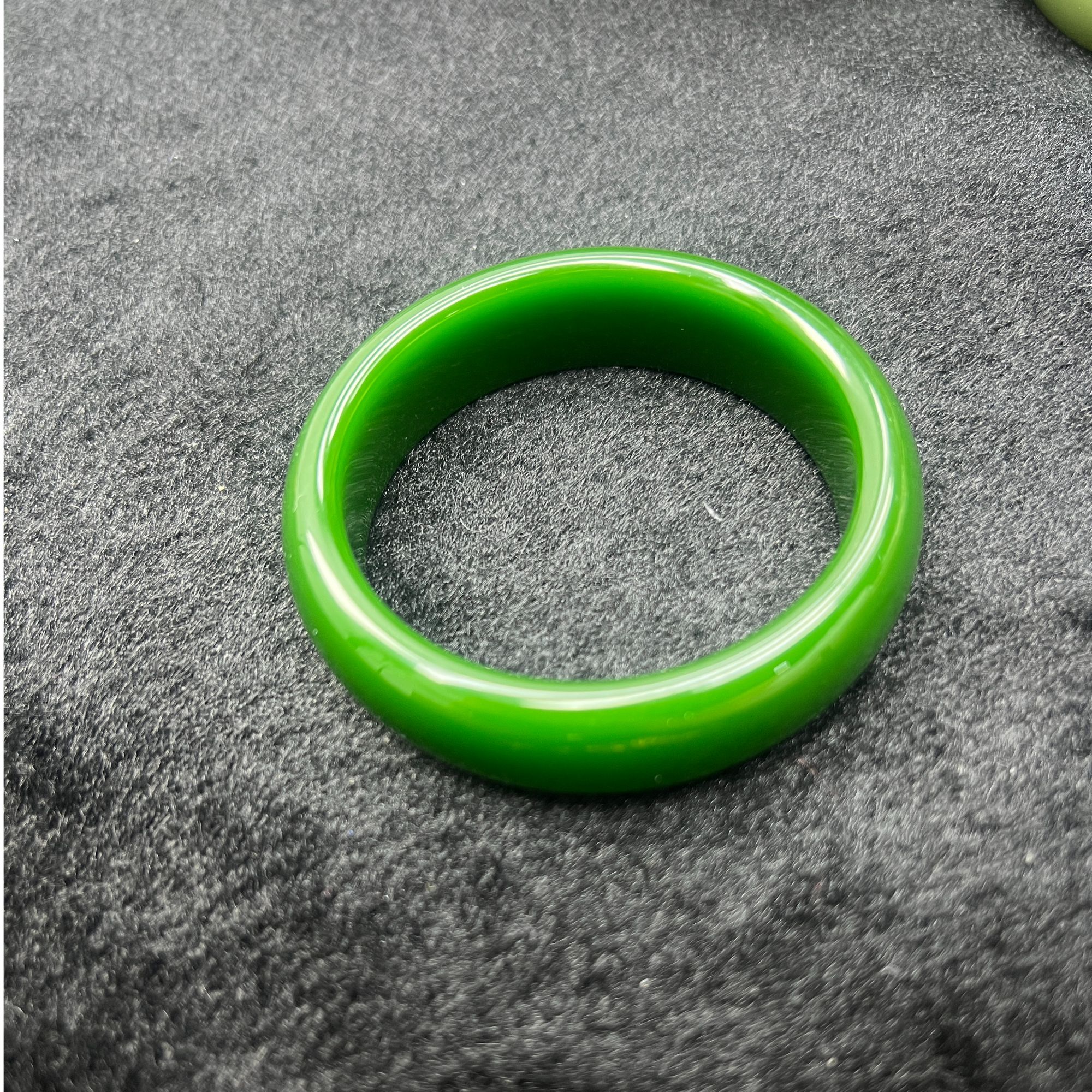 703俄罗斯7号坑碧绿菠菜宽版手镯—天然珠宝发货多样性