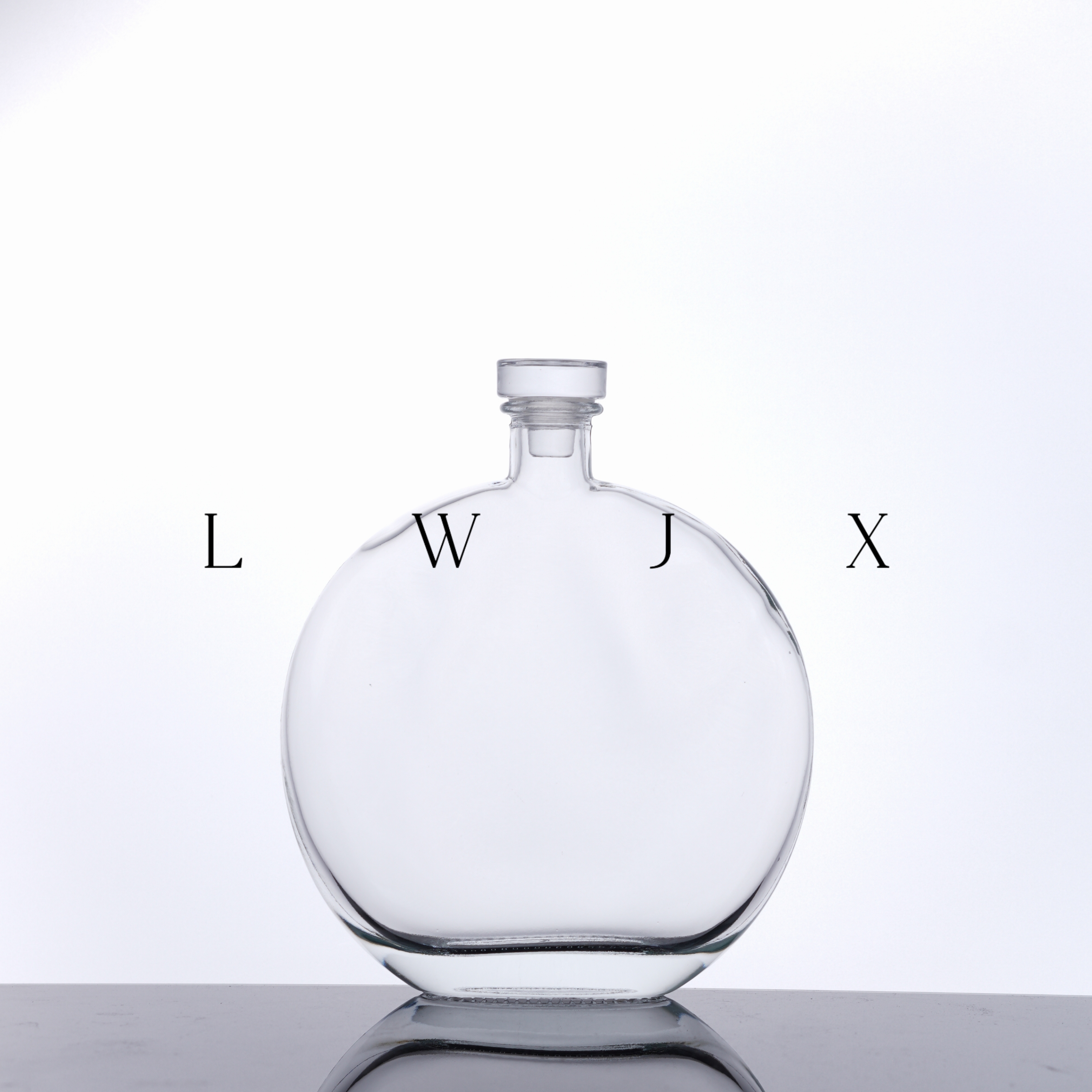家用扁圆500ml玻璃瓶塞家用泡酒瓶 晶白料高透亮泡酒瓶