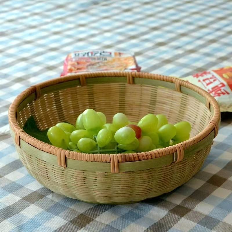 【加大藤条包口30厘米】竹编馒头筐滤水篮 收纳