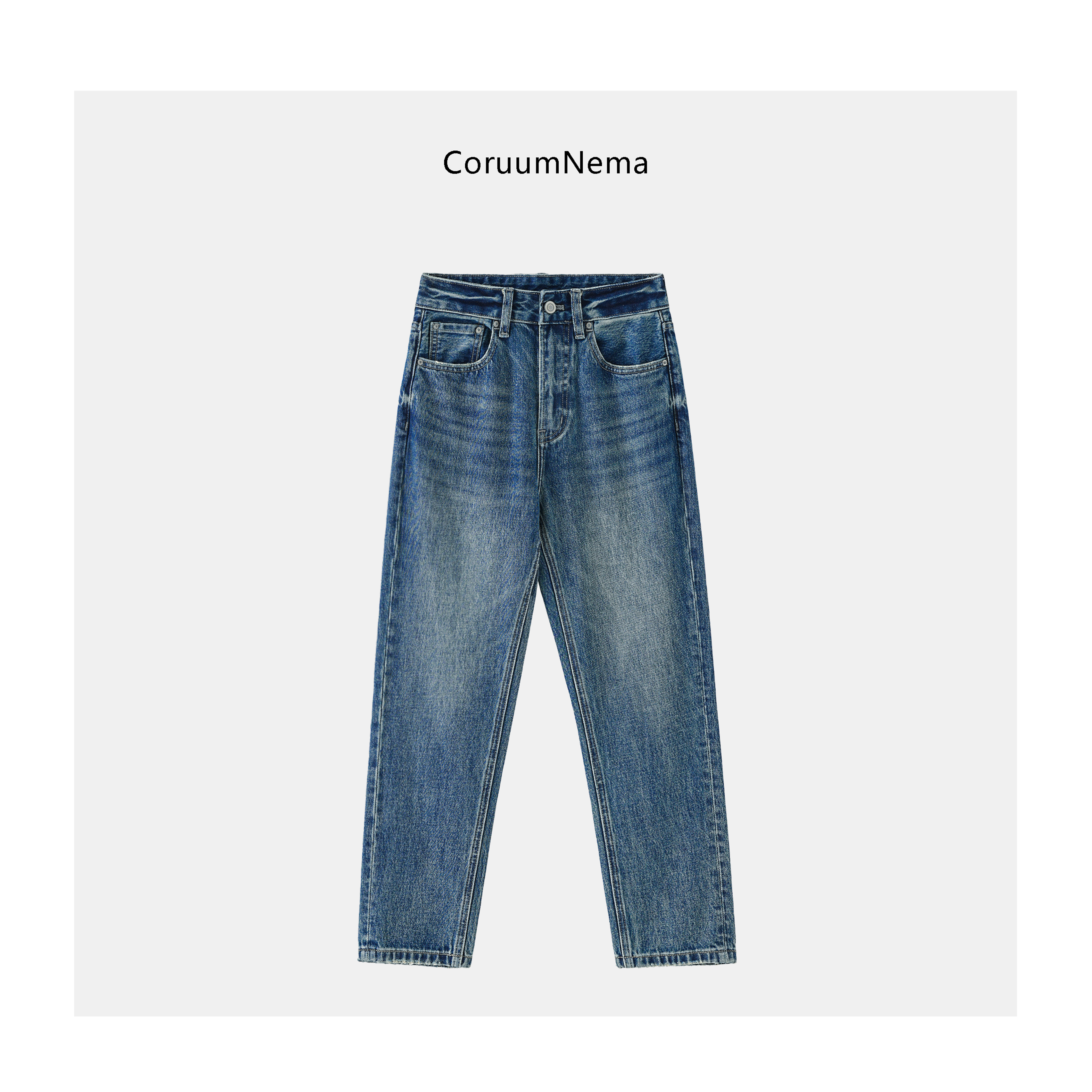 【CoruumNema】2025年早冬新款直筒水洗小脚牛仔裤181021