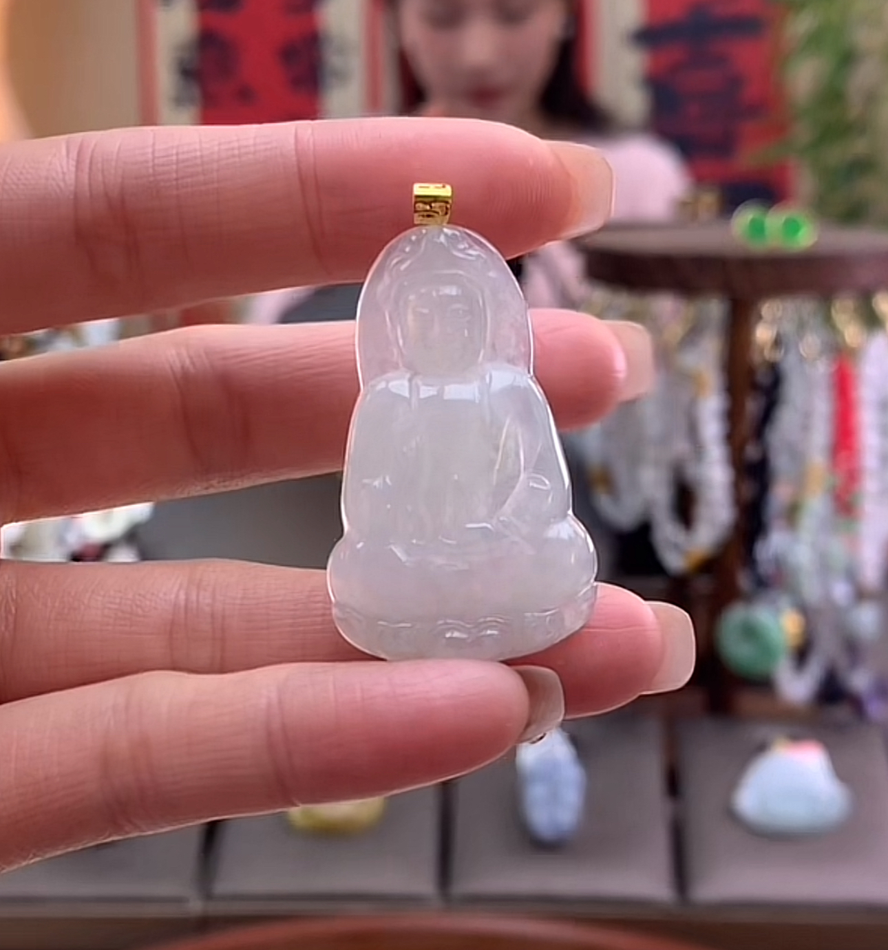 天然a货翡翠吊坠