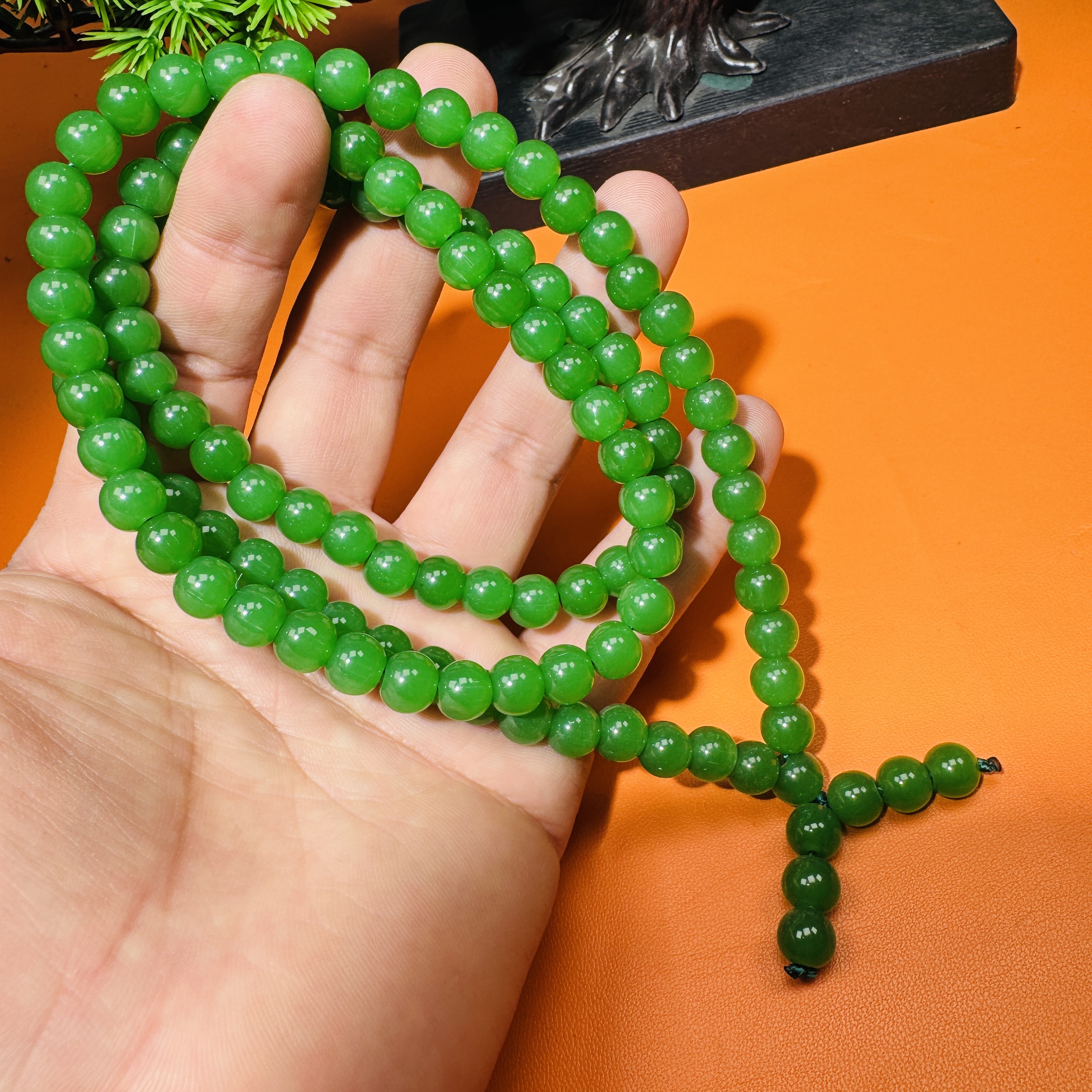 星芒织梦——绿泊凝光毛衣链吊坠珠链无礼盒卡8mm-E051