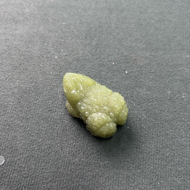 旧藏 新疆和田黄玉金蟾摆件 文物商店 A