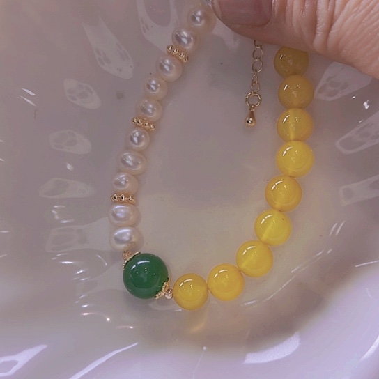 淡水珍珠手绳合金