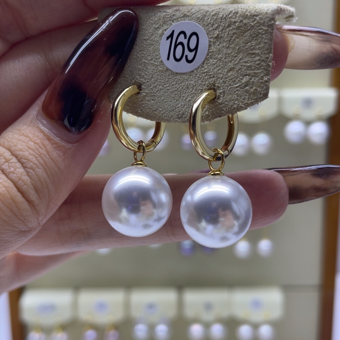 淡水珍珠耳饰银S925镶嵌