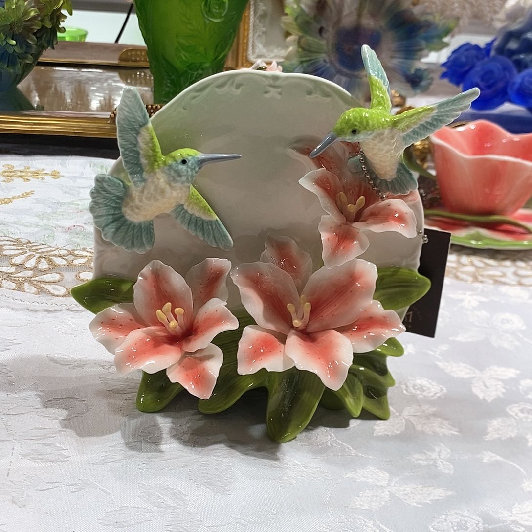 摆件0252骨瓷百合花赏盘