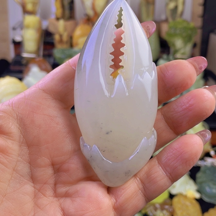 蛇纹石玉手把件未镶嵌