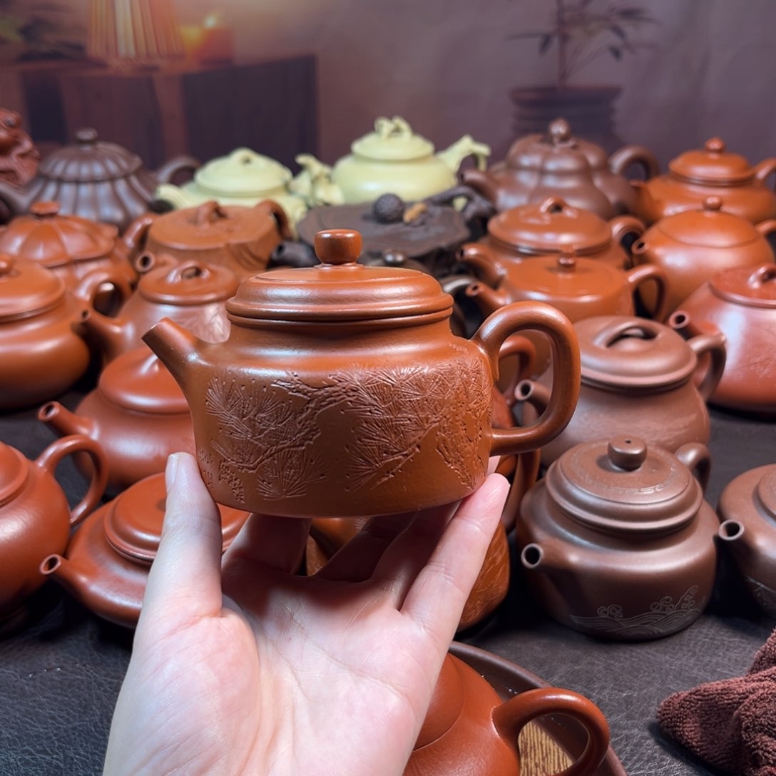 茶壶紫砂原矿朱泥150毫升