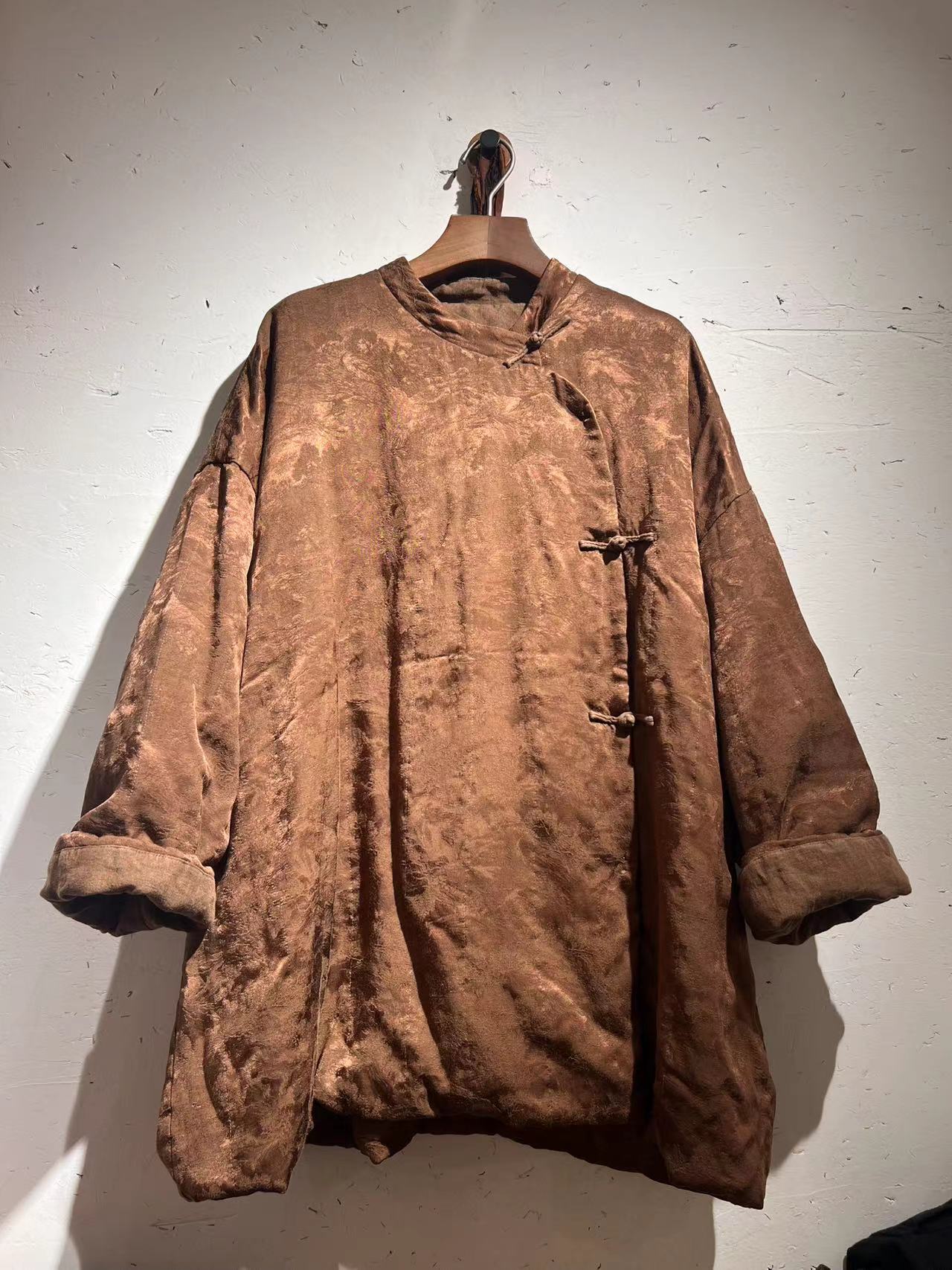 衣路-立领斜襟盘扣斜襟宽松中长款棉服39341（衣长80胸围146）