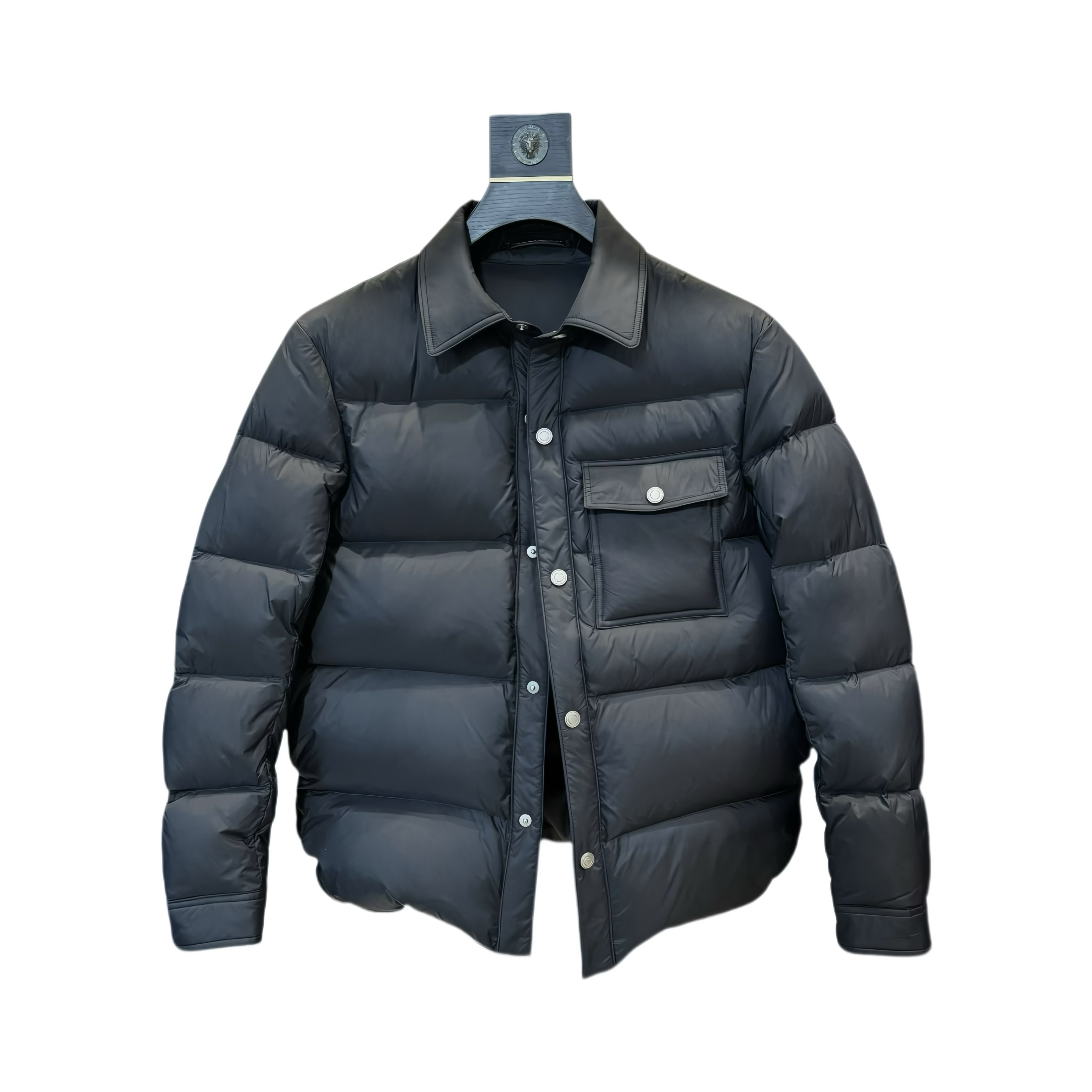 2025新国标  90白鸭绒羽绒服男款时尚黑色休闲校服秋冬K1110