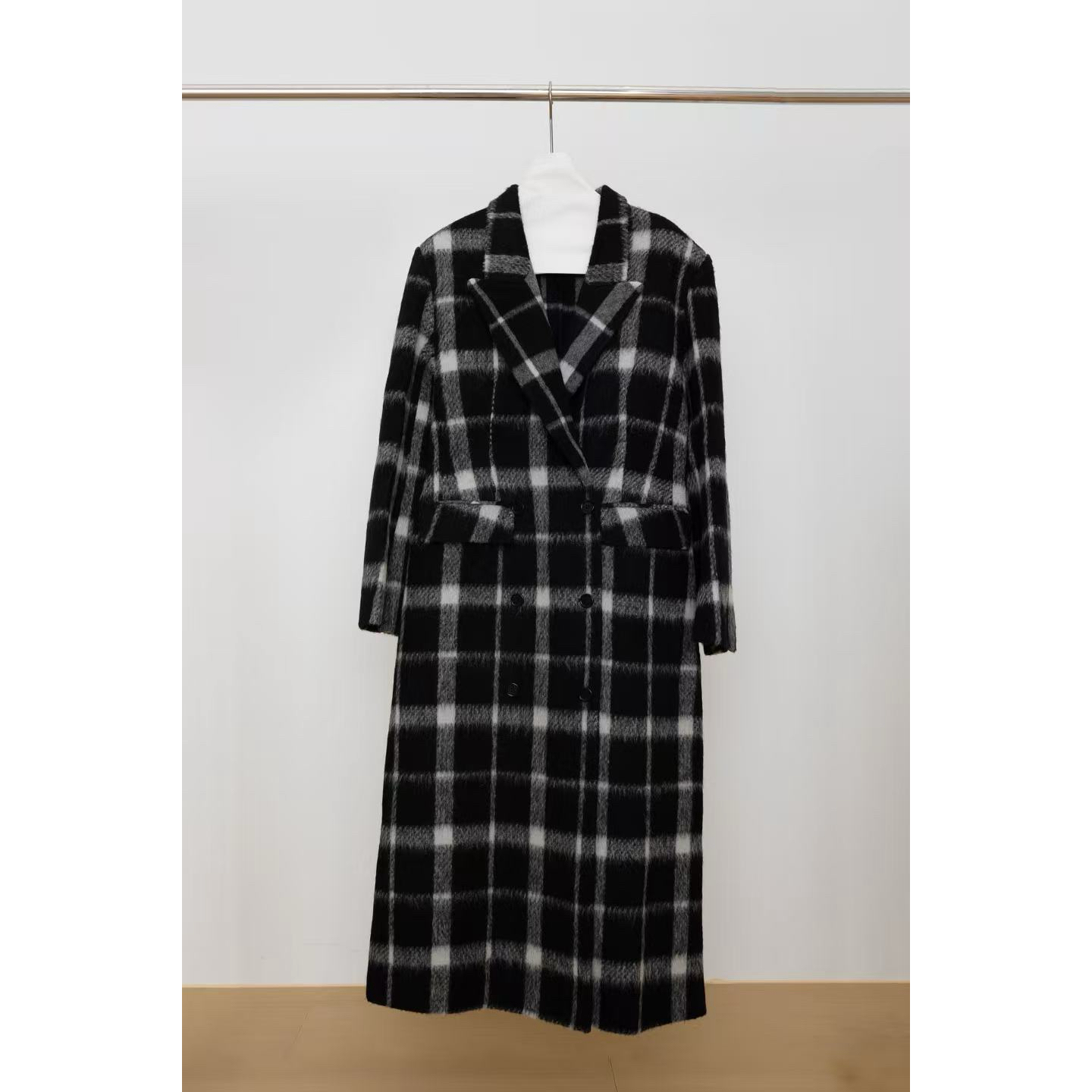 爱唯依（F）-格子款！极简慵懒长款格子外套（657RDH151-1#）VRNCEWEI