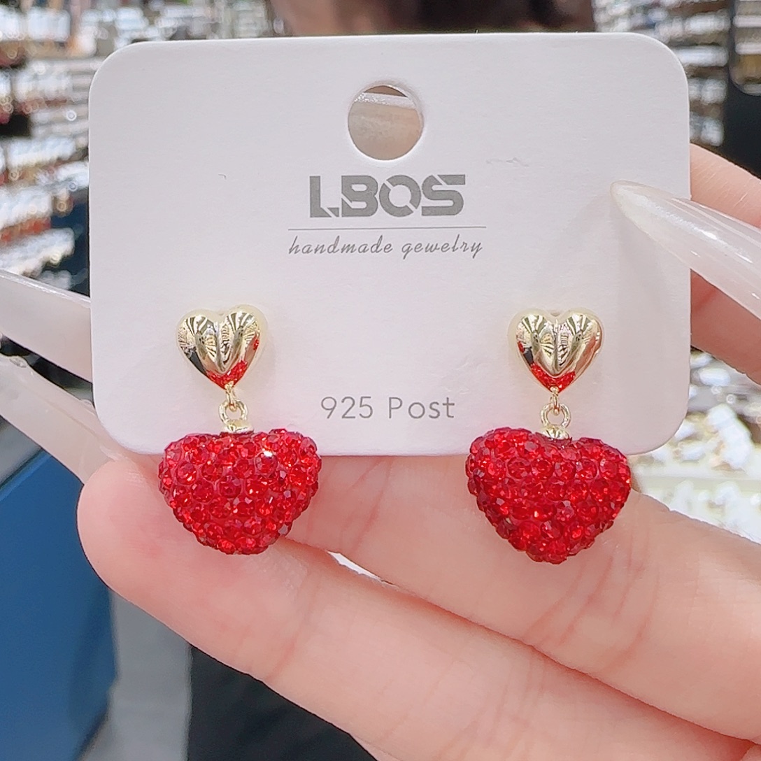 铜合金锆石925银耳环