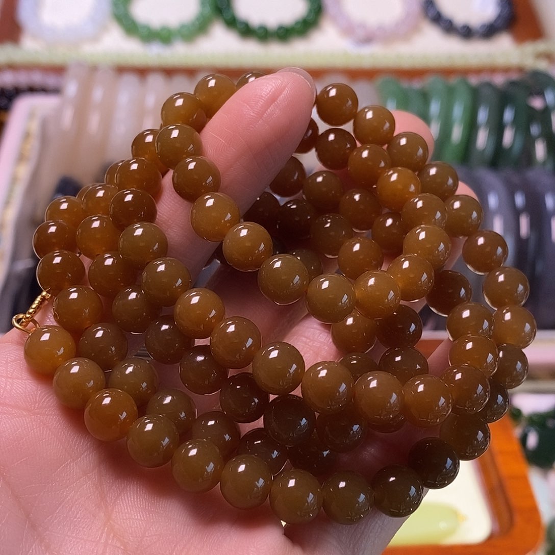 颈饰未镶嵌和田玉糖料佛珠