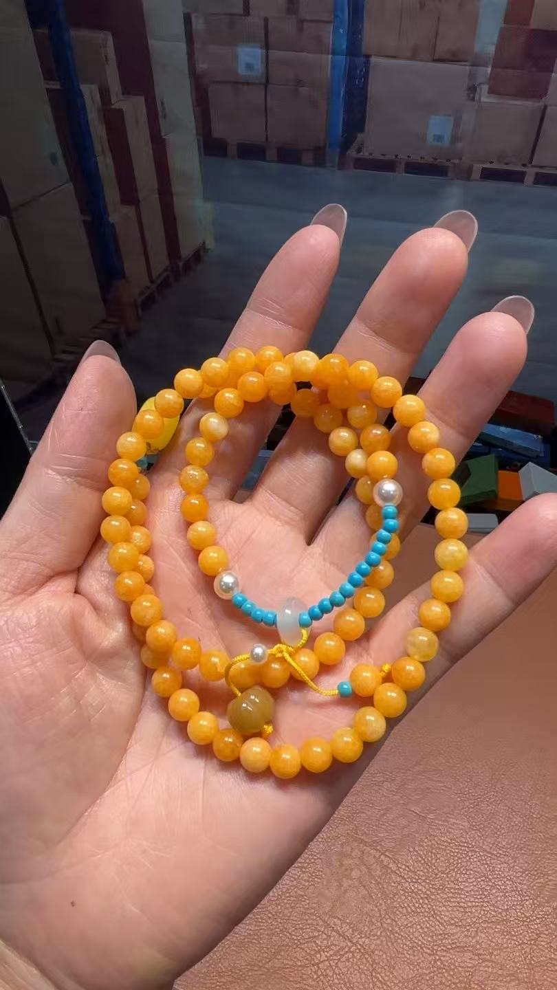 黄色多圈手串无礼盒