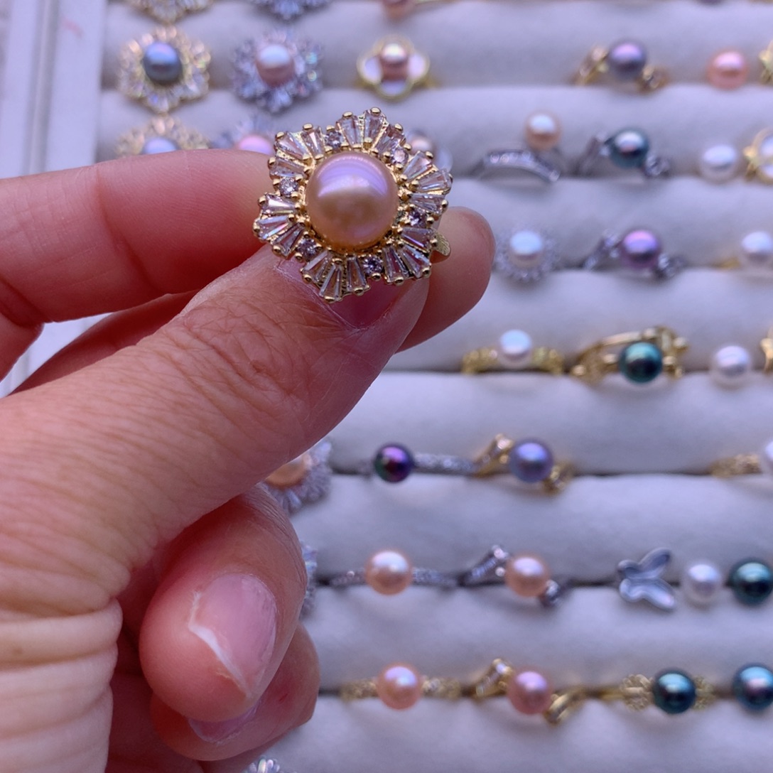 淡水珍珠耳饰合金